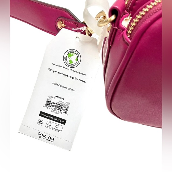 Pink Purse Crossbody Bag Purple Fuchsia 8"x4"x3" Shoulderbag - Picture 8 of 9